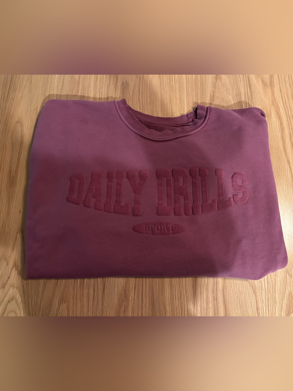 Daily Drills Oversized Sport Crew - Wine with Monochrome Patch Size M/L